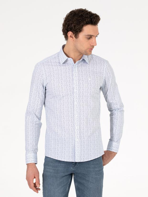 Beyaz Slim Fit Uzun Kollu Gömlek
