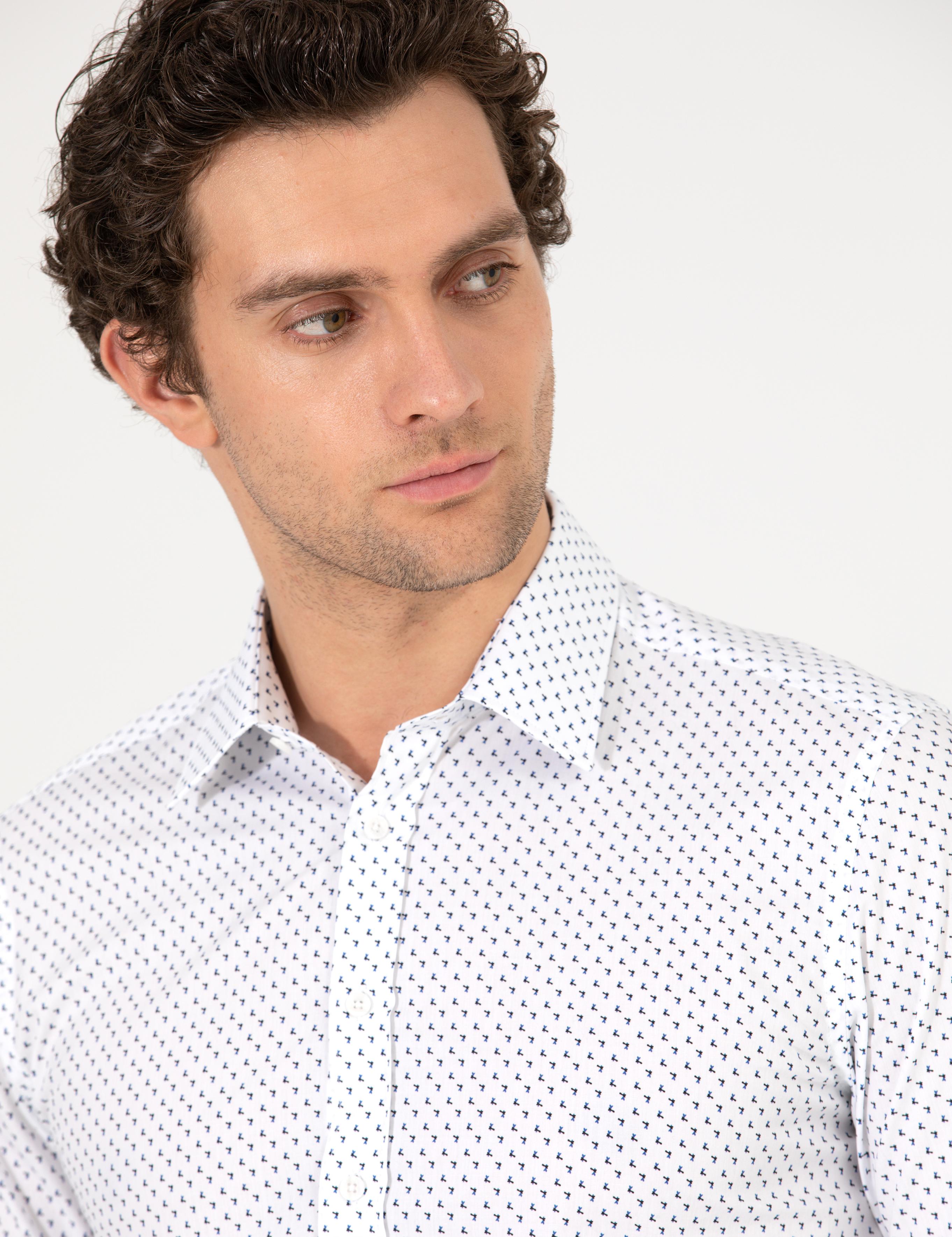 Beyaz Slim Fit Uzun Kollu Gömlek - 50255637020