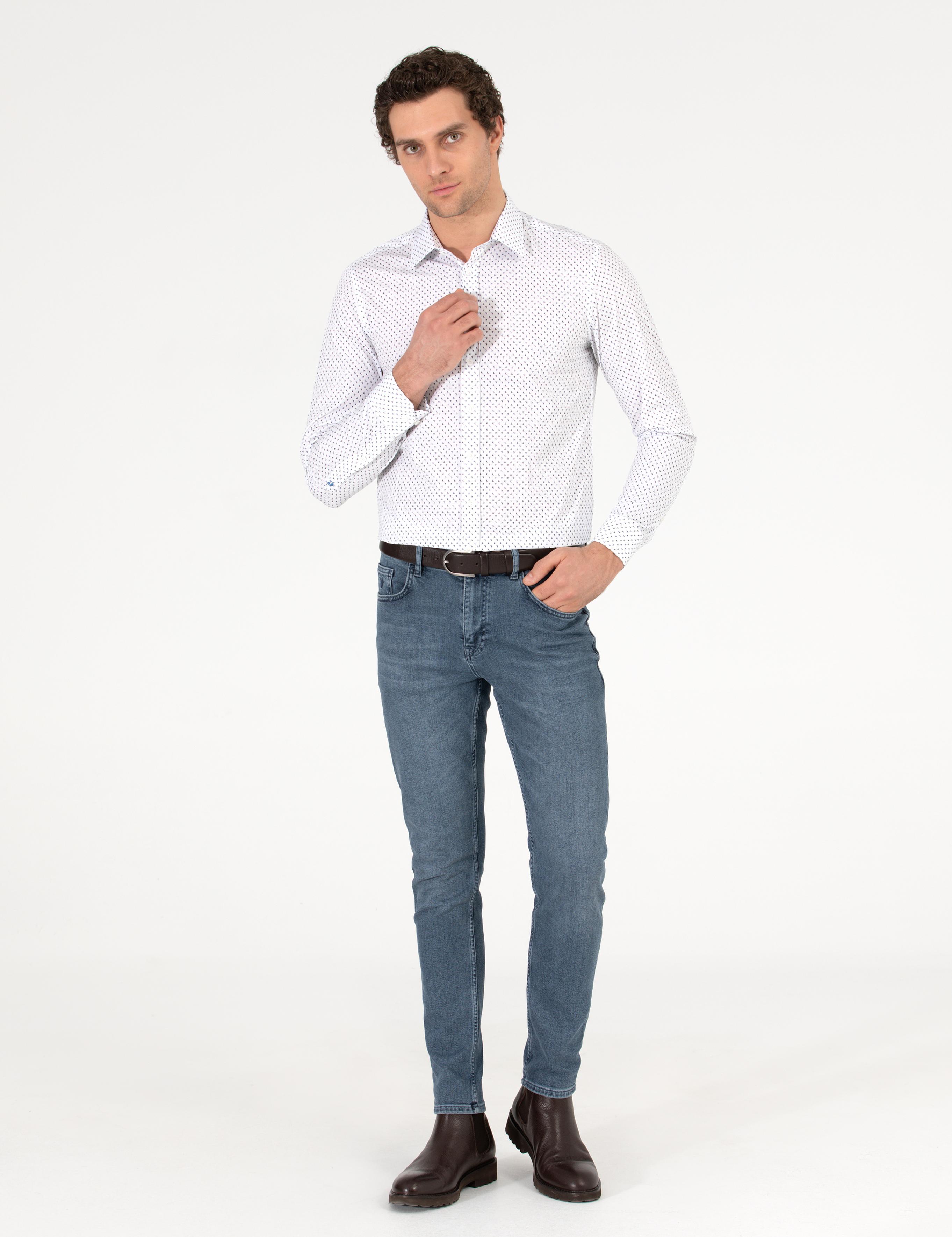 Beyaz Slim Fit Uzun Kollu Gömlek - 50255637020
