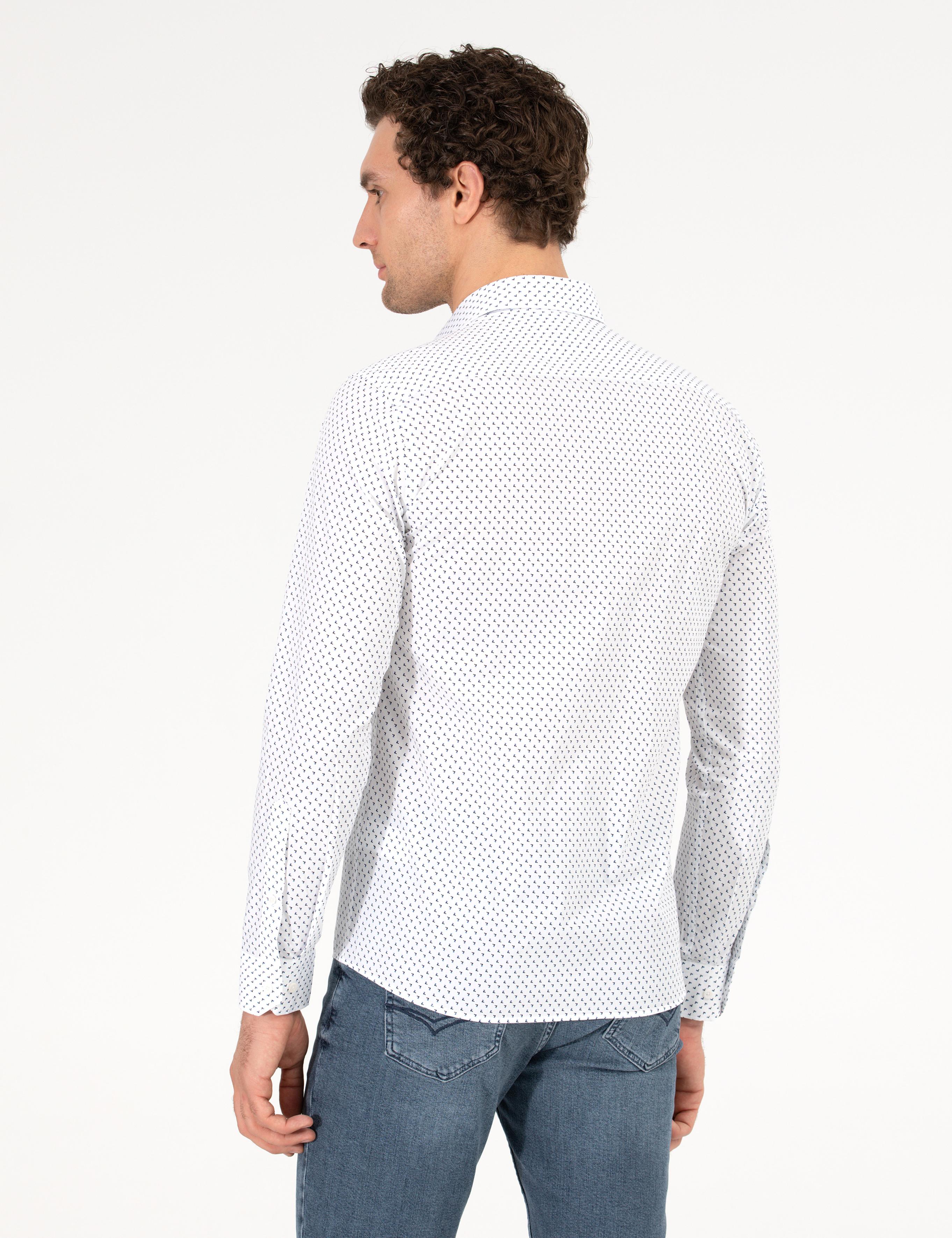 Beyaz Slim Fit Uzun Kollu Gömlek - 50255637020
