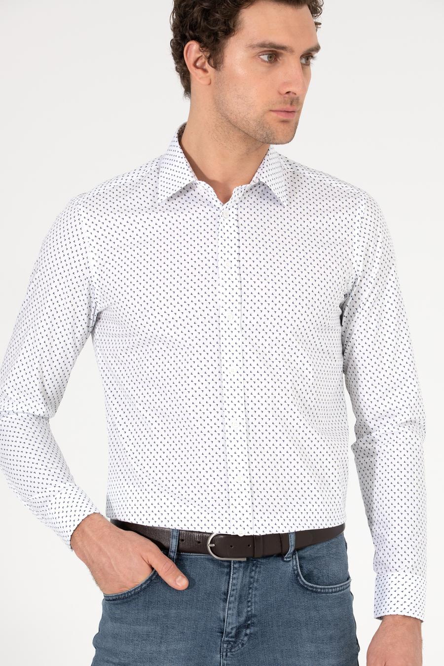 Beyaz Slim Fit Uzun Kollu Gömlek - 50255637020