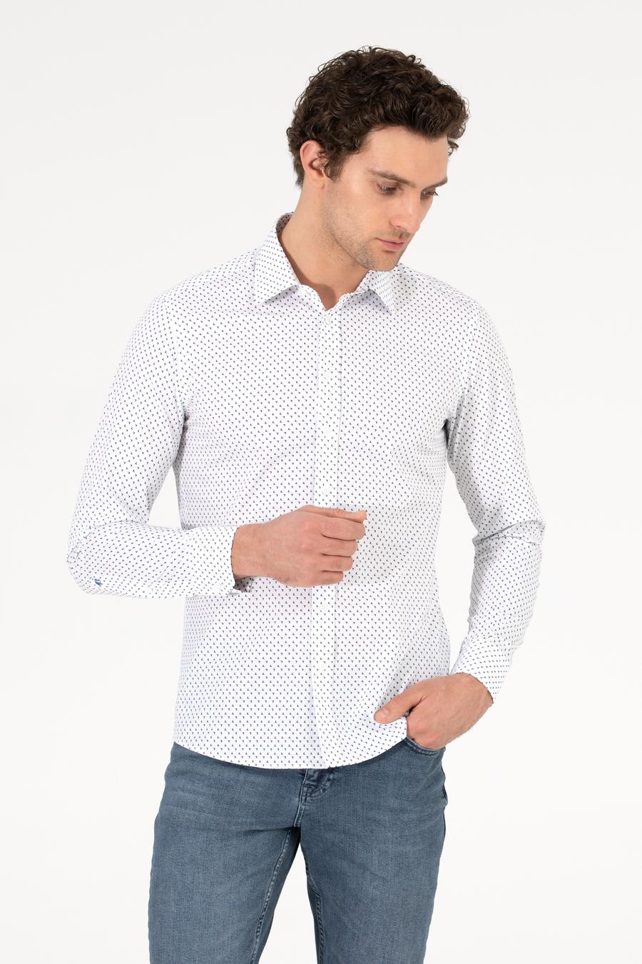 Beyaz Slim Fit Uzun Kollu Gömlek - 50255637020