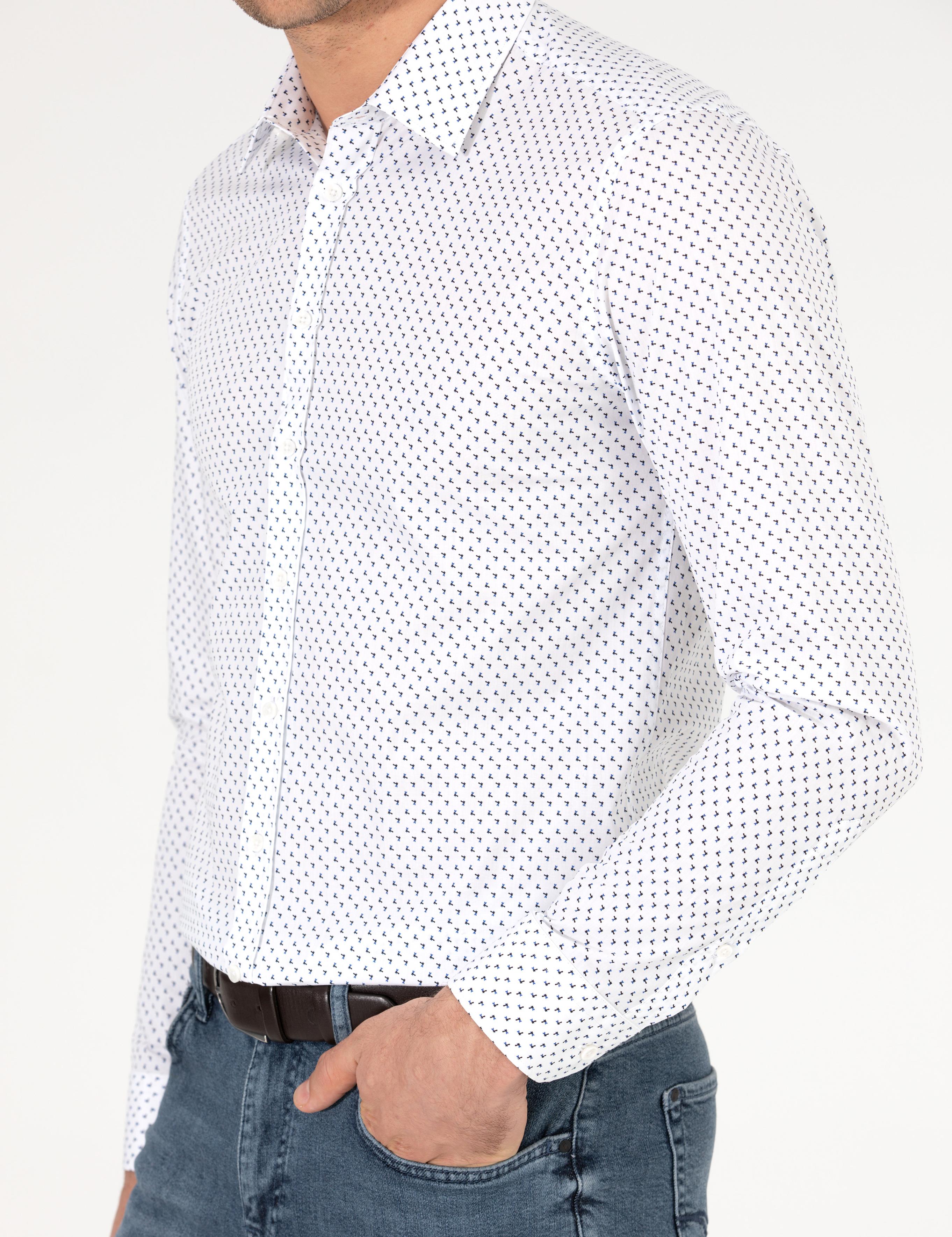Beyaz Slim Fit Uzun Kollu Gömlek - 50255637020