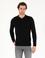 Siyah Slim Fit Polo Yaka Basic Triko Kazak