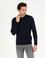 Lacivert Slim Fit Polo Yaka Basic Triko Kazak