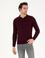 Bordo Slim Fit Polo Yaka Basic Triko Kazak