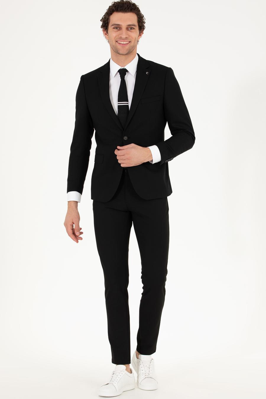 Siyah Slim Fit Yün Ceket - 50259957042