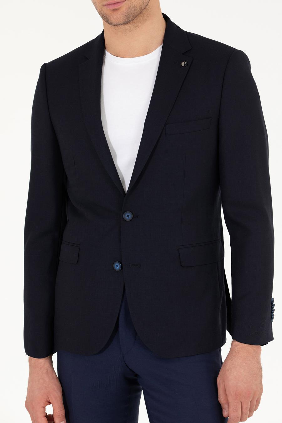 Lacivert Slim Fit Yün Ceket - 50259957075