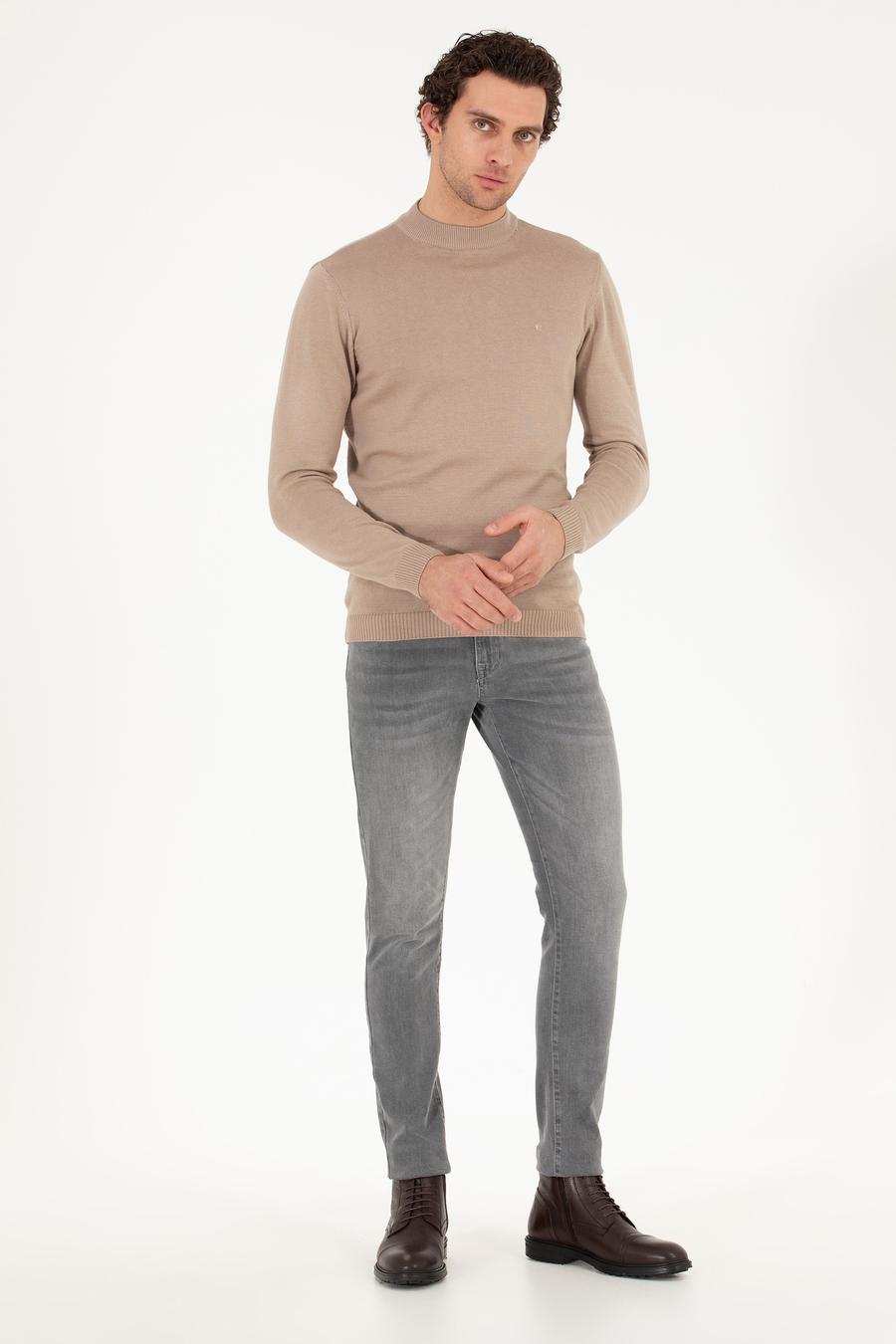 Camel Regular Fit Çeyrek Balıkçı Yaka Basic Kazak - 50260846046