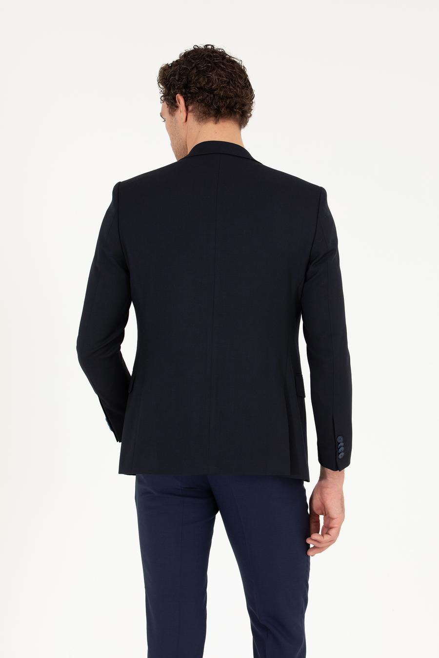 Lacivert Slim Fit Yün Karışımlı Ceket - 50264771074