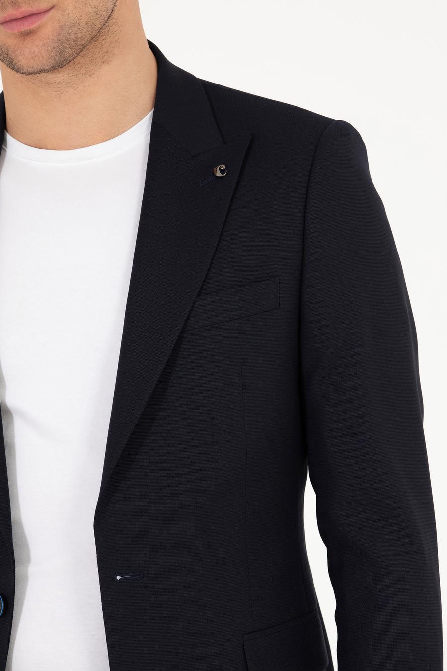 Lacivert Slim Fit Yün Karışımlı Ceket - 50264771074