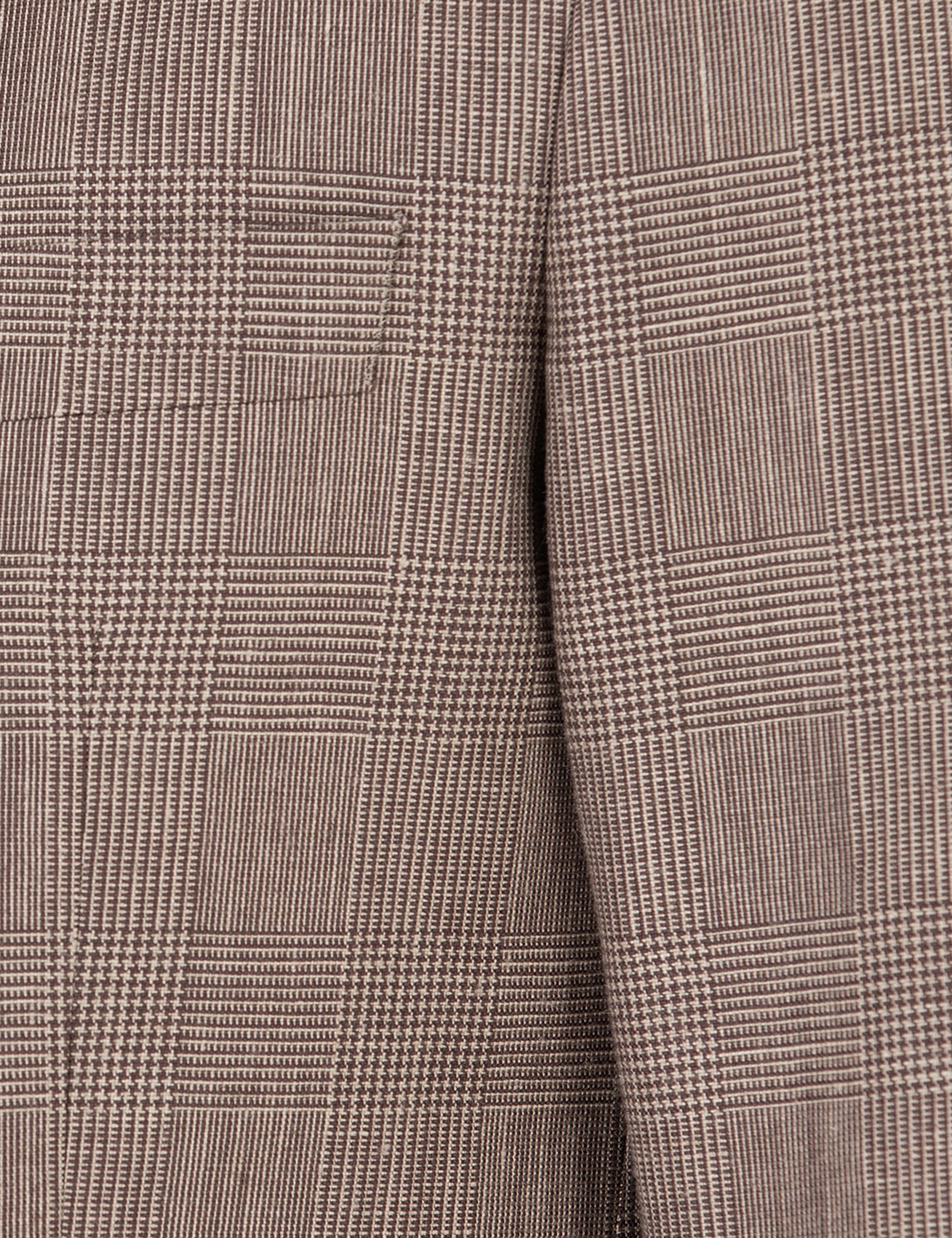 Kahverengi Slim Fit Keten Karışımlı Ceket - 50265204083