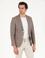 Kahverengi Slim Fit Keten Karışımlı Ceket