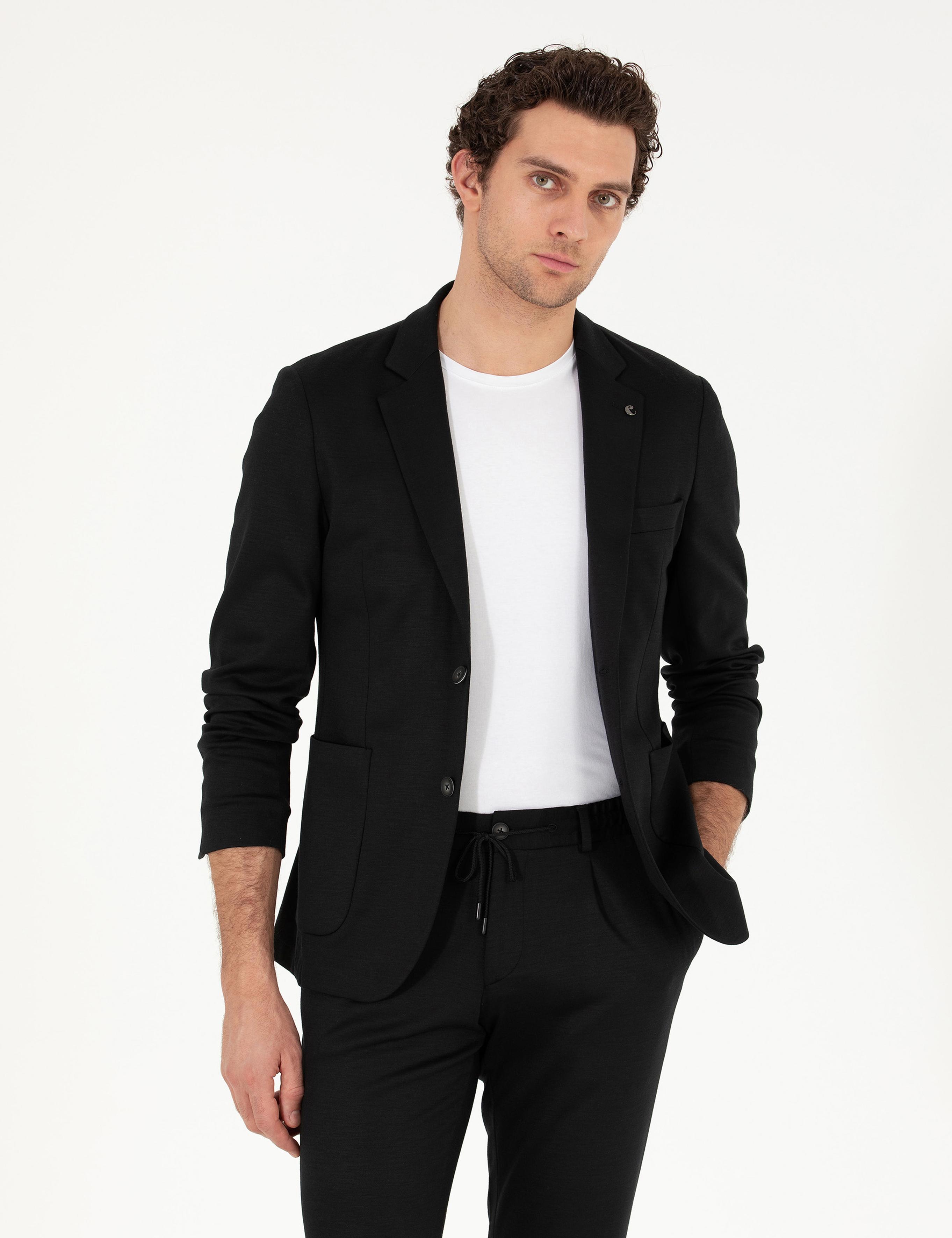 Siyah Slim Fit Ceket - 50265271113