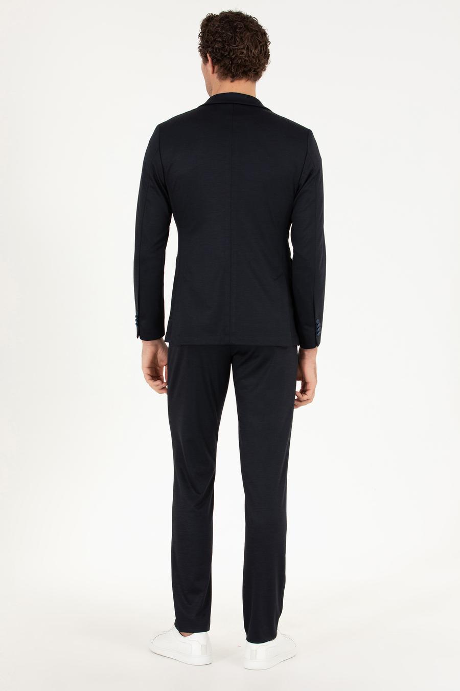 Lacivert Slim Fit Yün Karışımlı Kumaş Pantolon - 50265279003