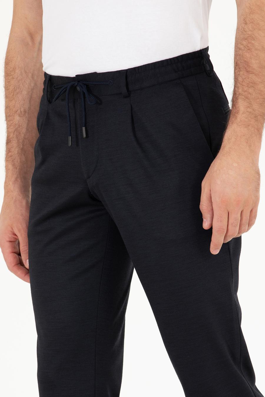 Lacivert Slim Fit Yün Karışımlı Kumaş Pantolon - 50265279003