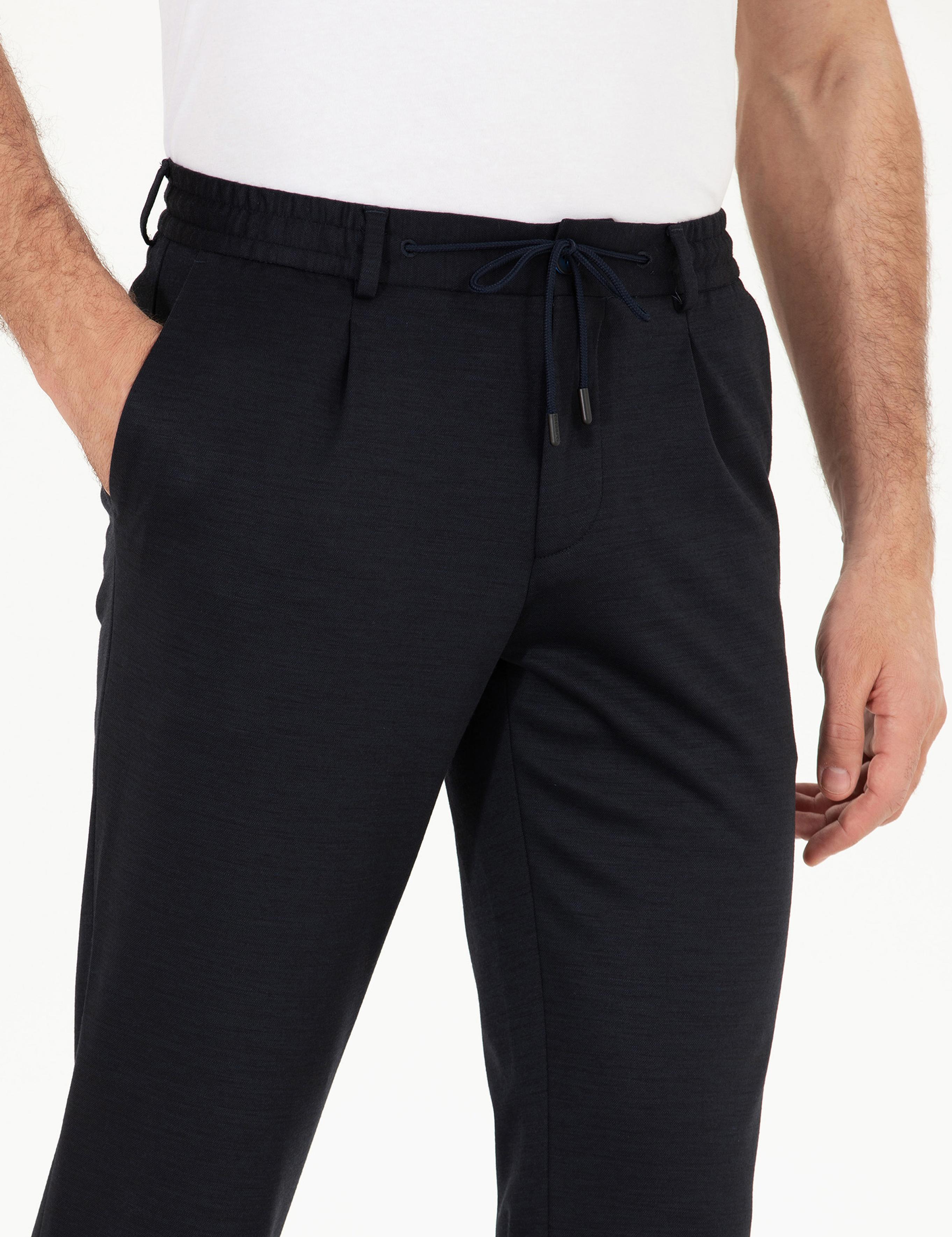 Lacivert Slim Fit Yün Karışımlı Kumaş Pantolon - 50265279003