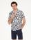 Siyah Slim Fit Keten Karışımlı Kısakol Gömlek