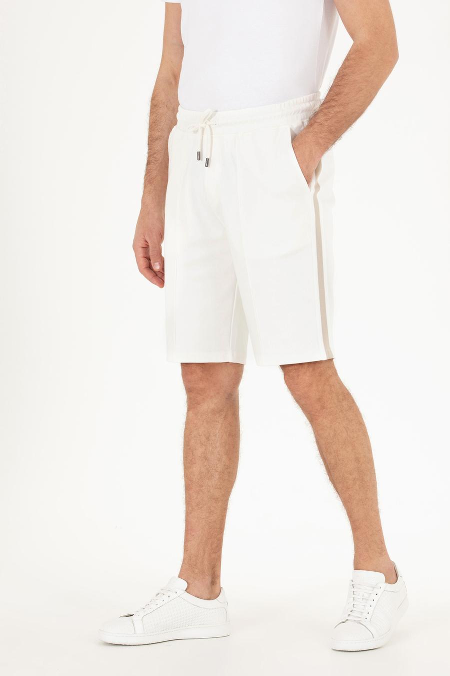 Ekru Slim Fit Örme Şort - 50265677014