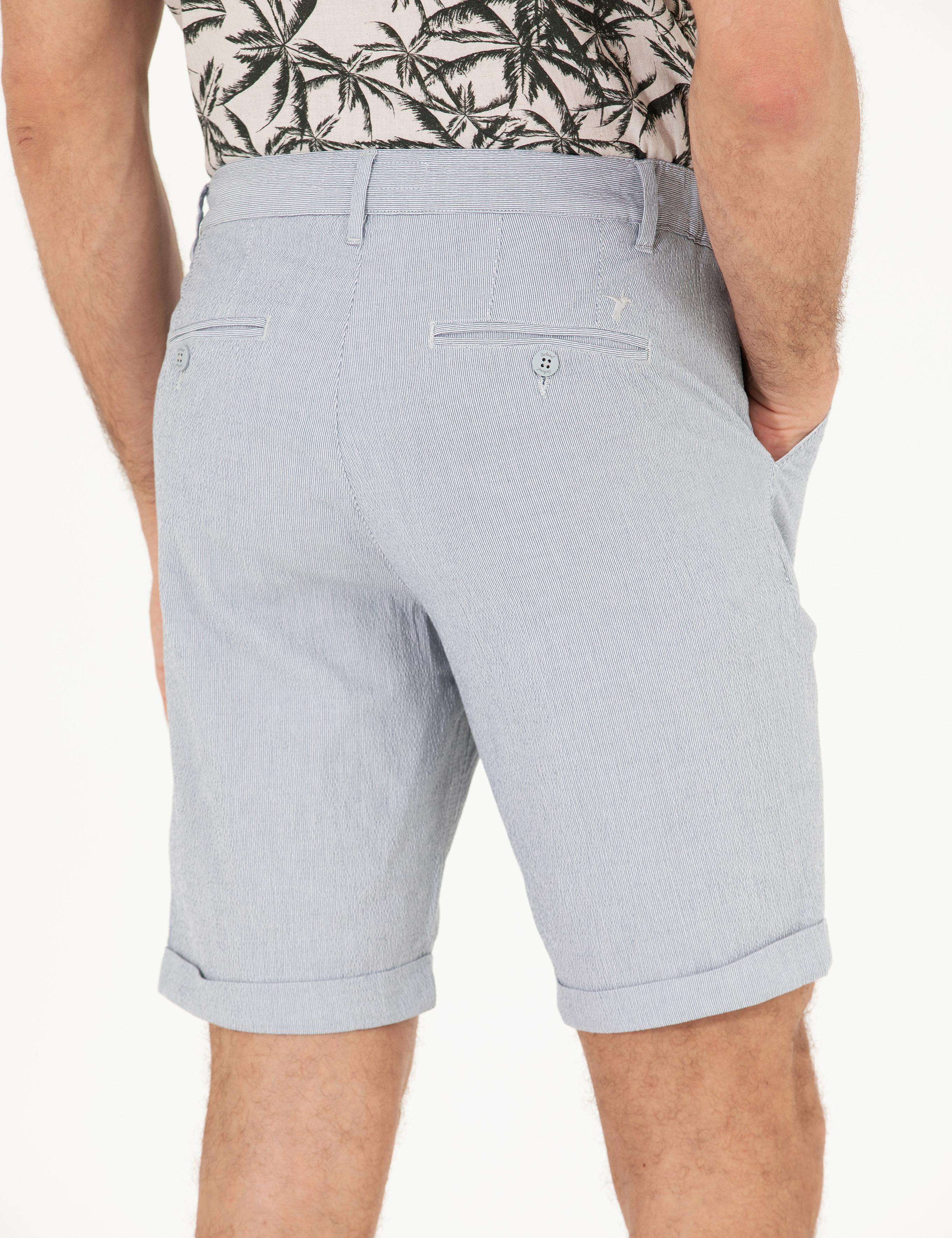 Açık Mavi Regular Fit Dokuma Şort - 50266271020