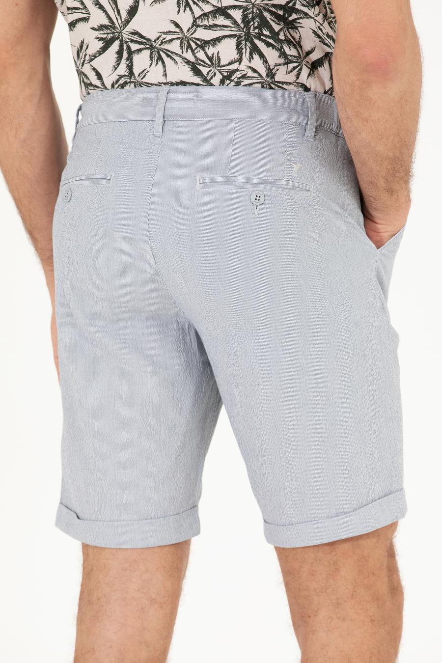 Açık Mavi Regular Fit Dokuma Şort - 50266271020