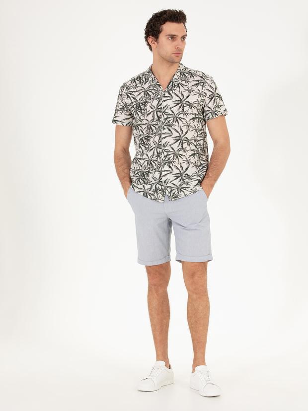 Açık Mavi Regular Fit Dokuma Şort