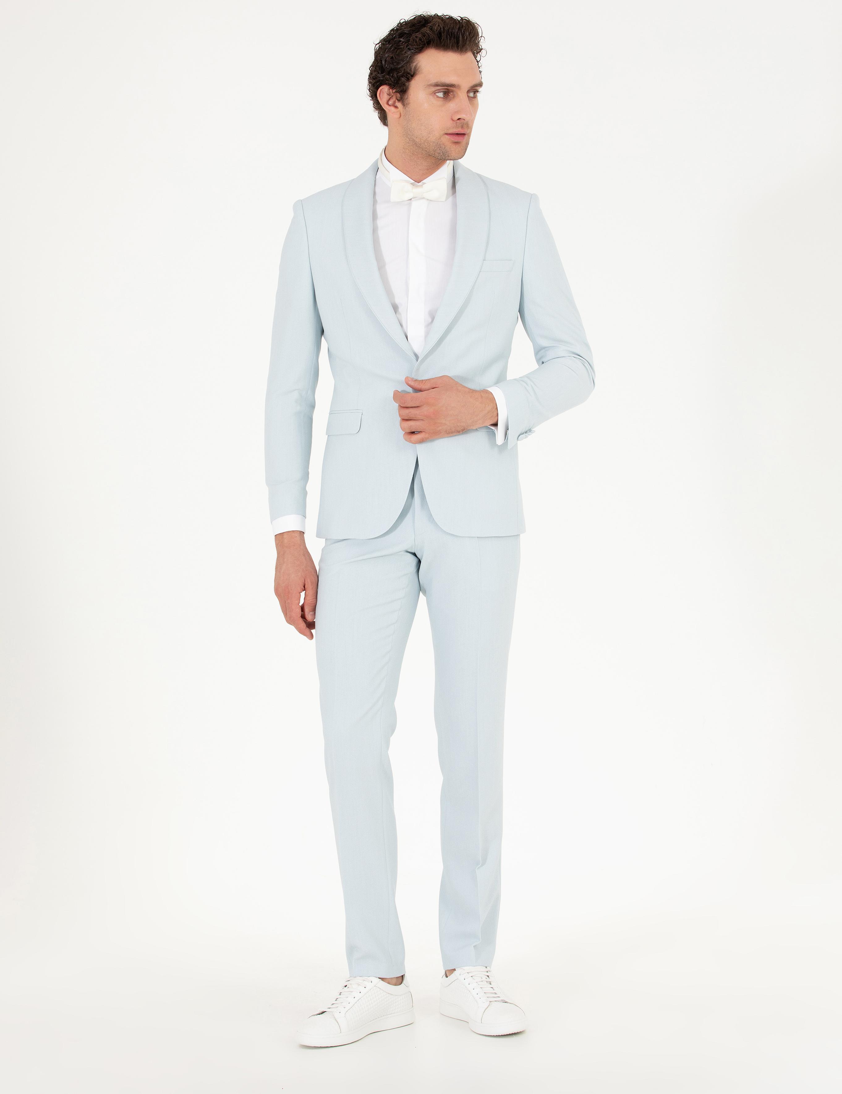 Açık Mavi Slim Fit Smokin Damatlık - 50266443008