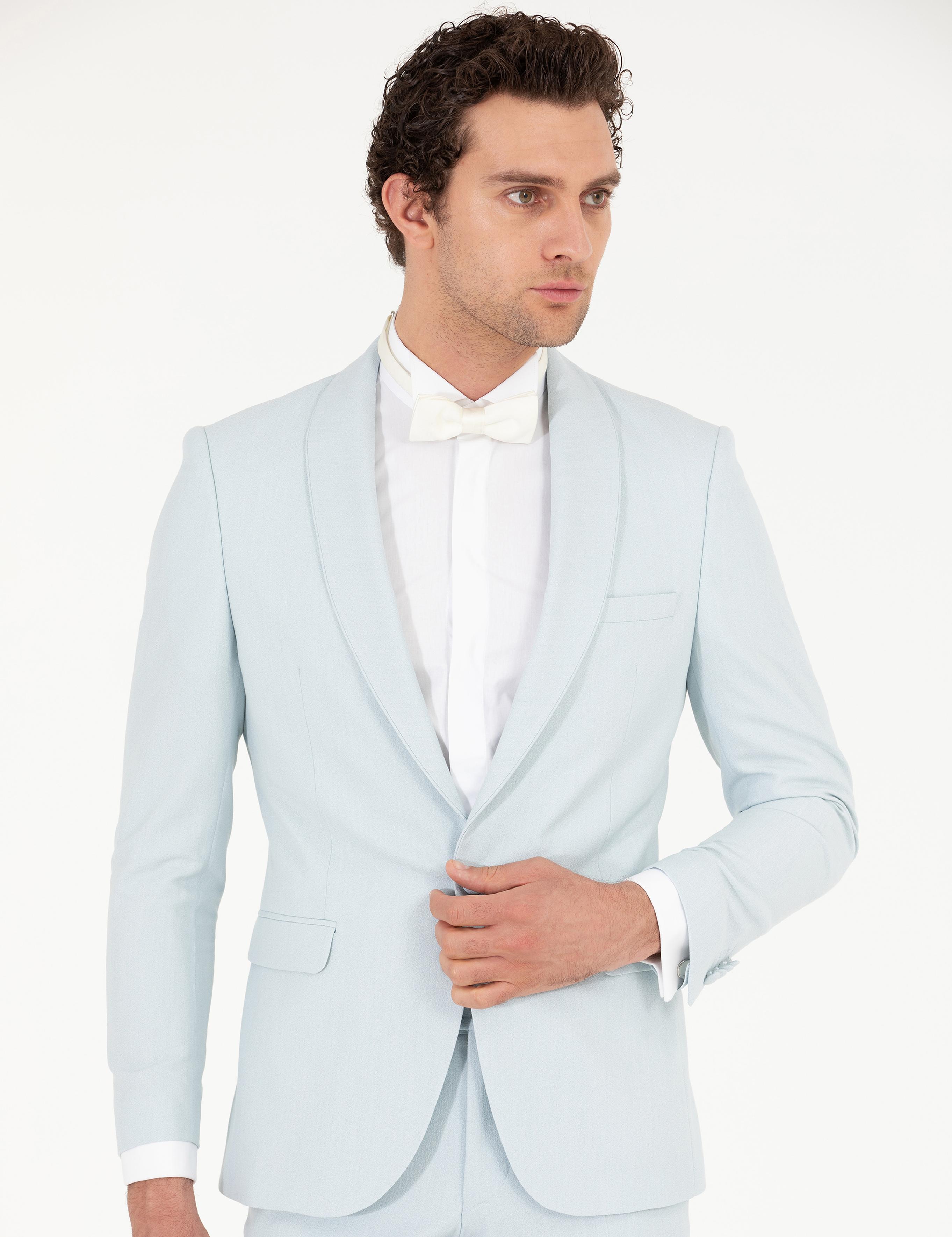Açık Mavi Slim Fit Smokin Damatlık - 50266443008