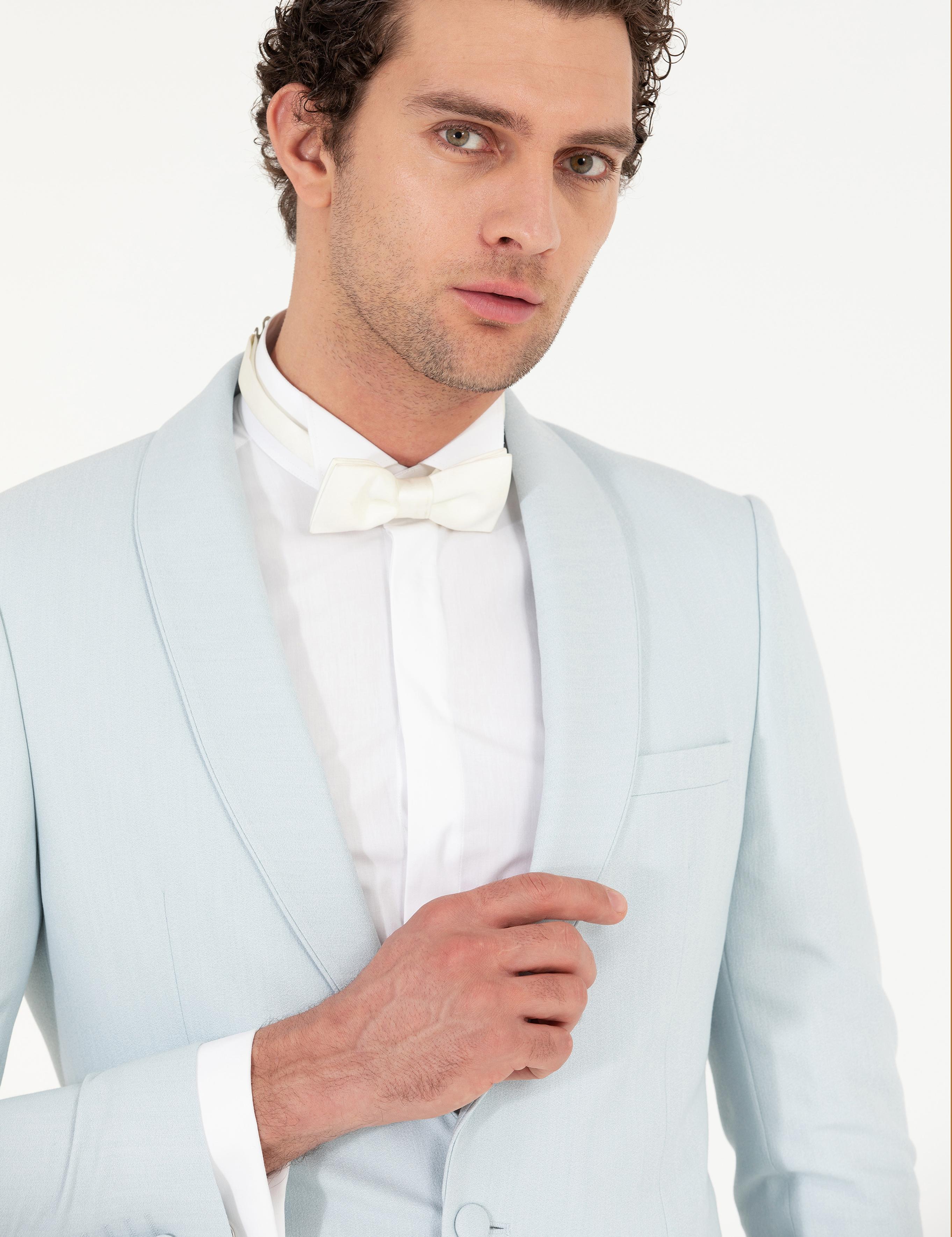 Açık Mavi Slim Fit Smokin Damatlık - 50266443008