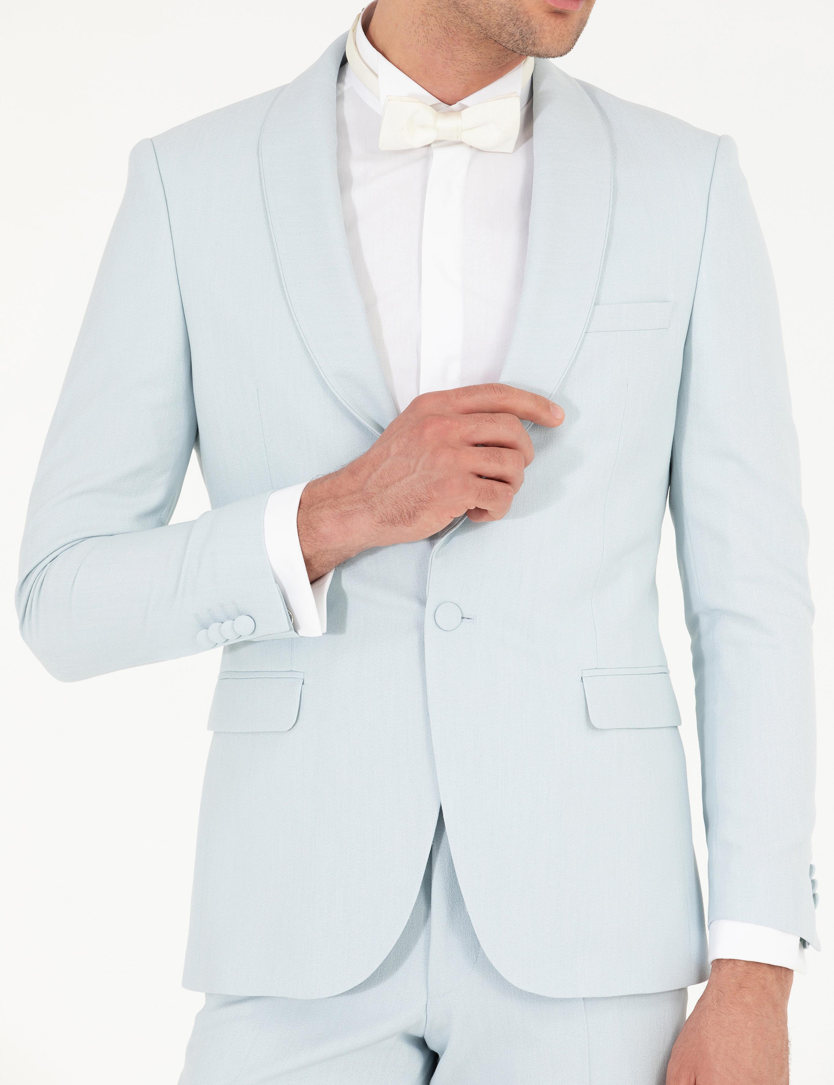 Açık Mavi Slim Fit Smokin Damatlık - 50266443008