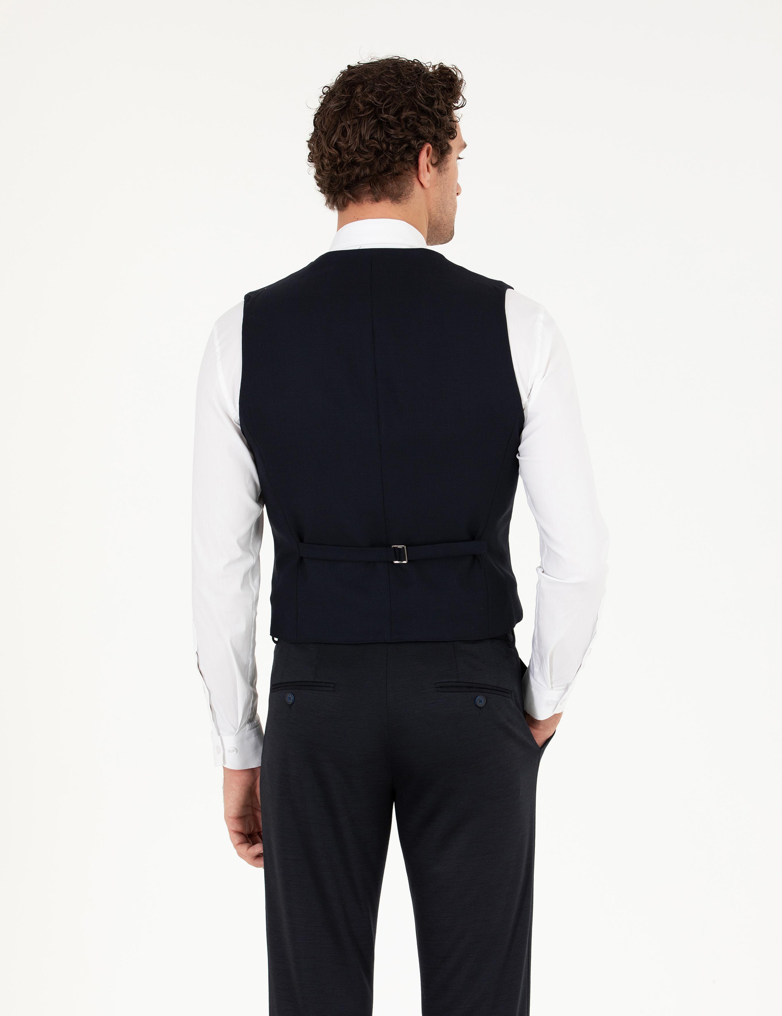 Lacivert Slim Fit Yelek - 50267706025
