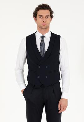 Lacivert Slim Fit Yelek