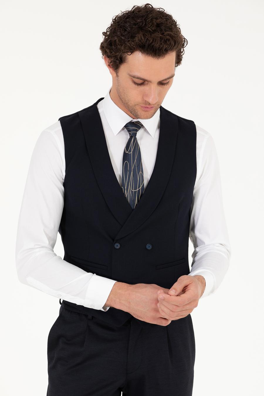 Lacivert Slim Fit Yelek - 50267706025