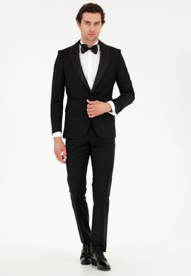 Siyah Slim Fit Smokin Damatlık