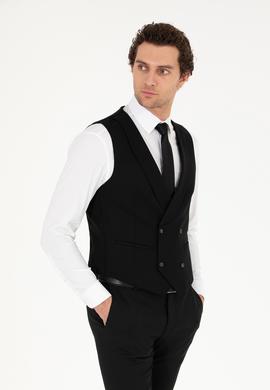 Siyah Slim Fit Yelek