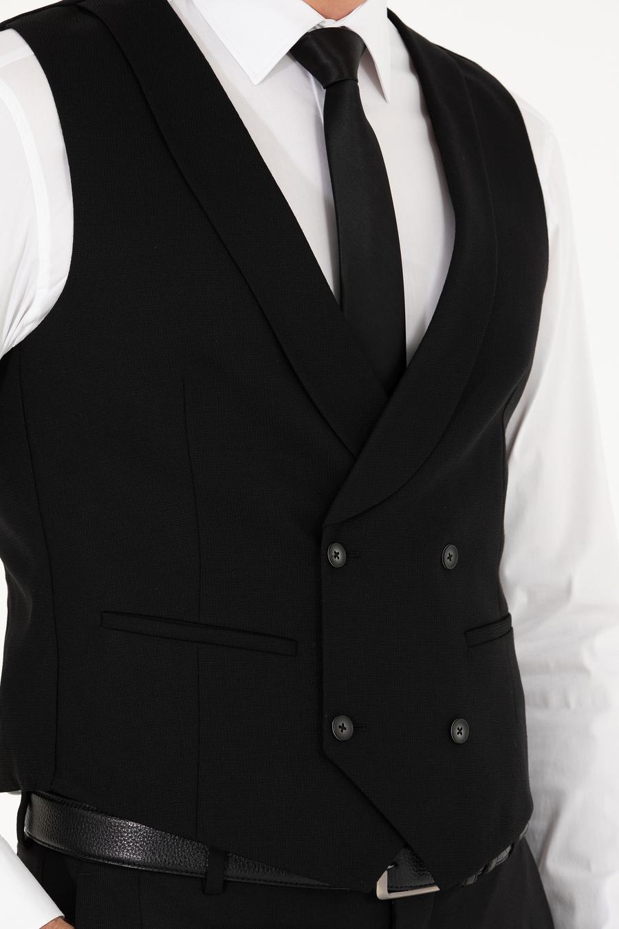 Siyah Slim Fit Yelek - 50267706014