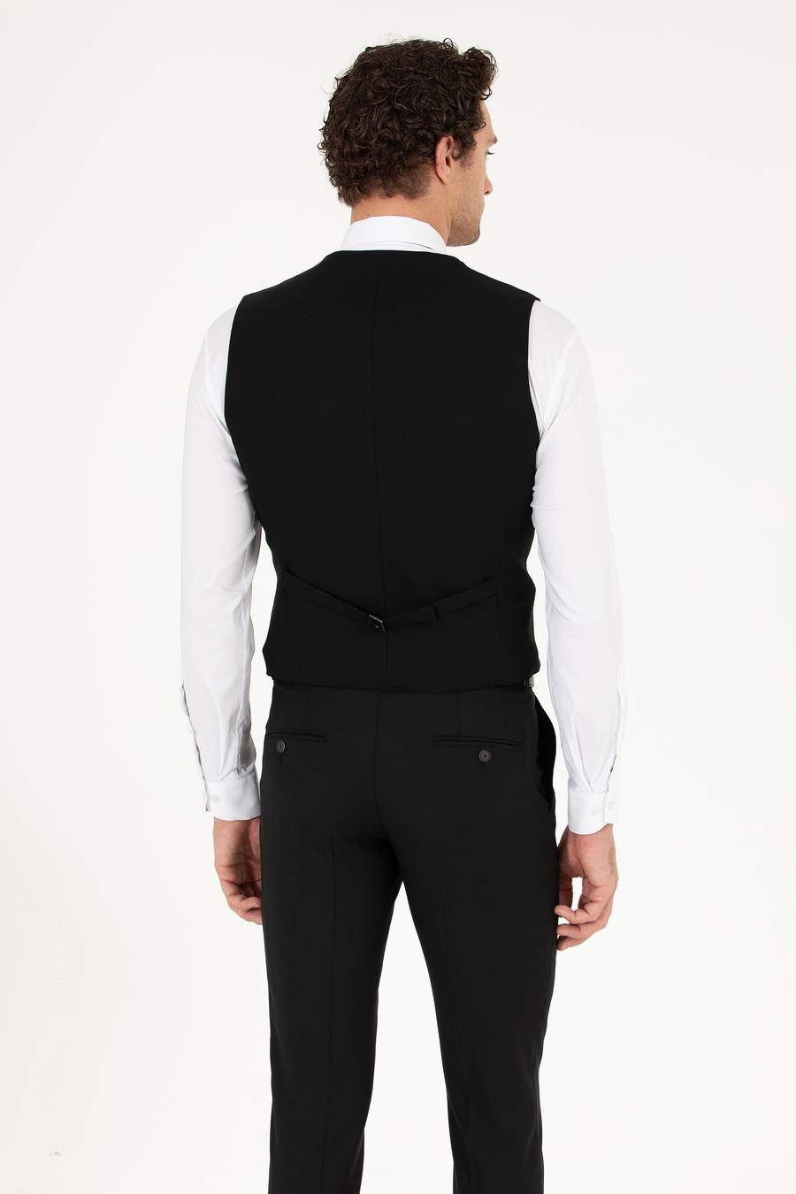 Siyah Slim Fit Yelek - 50267706014