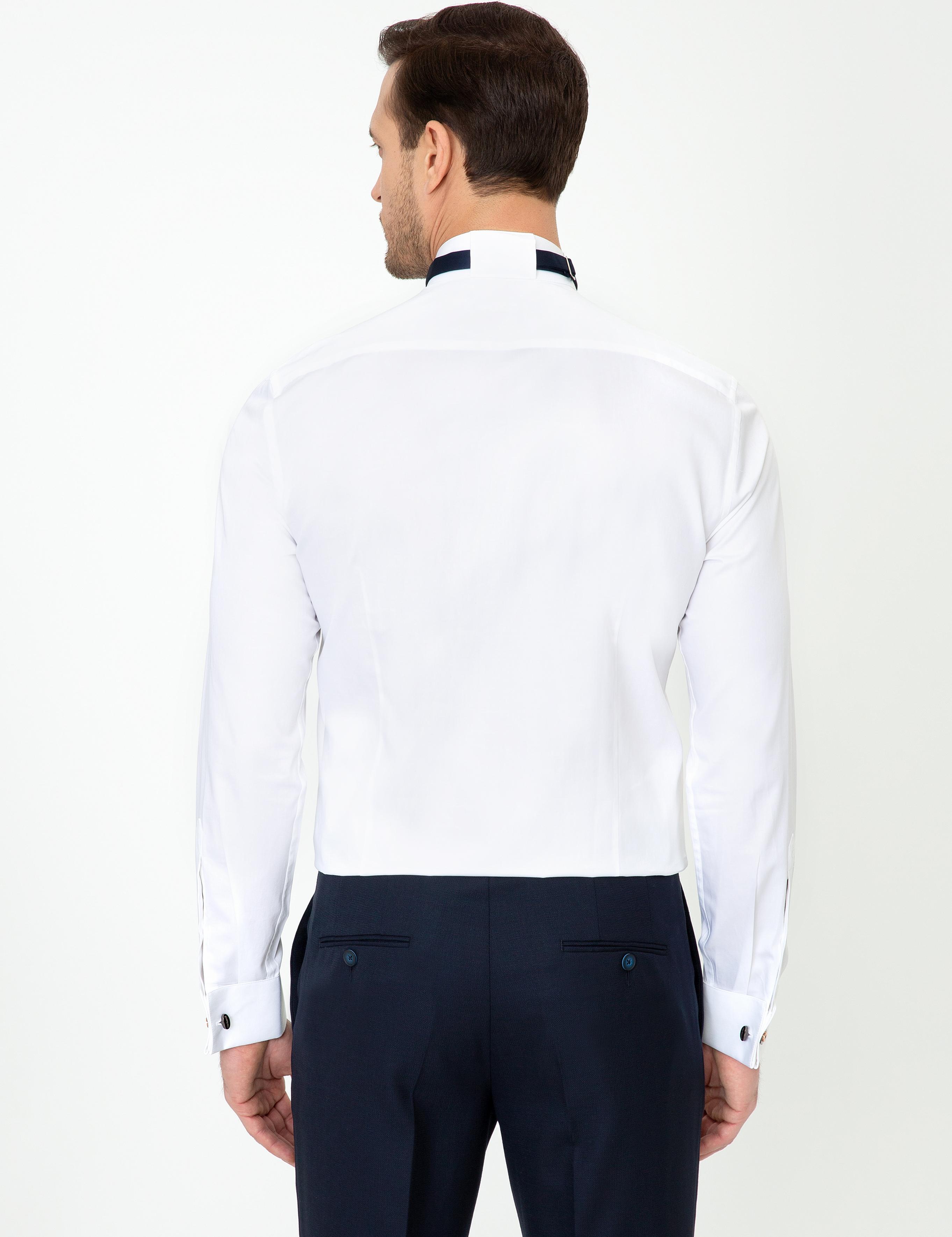 Beyaz Slim Fit Smokin Gömlek - 50223250011