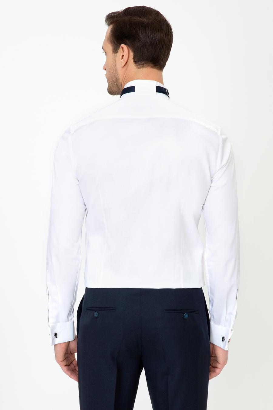 Beyaz Slim Fit Smokin Gömlek - 50223250011