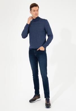 İndigo Slim Fit Balıkçı Yaka Basic Triko Kazak