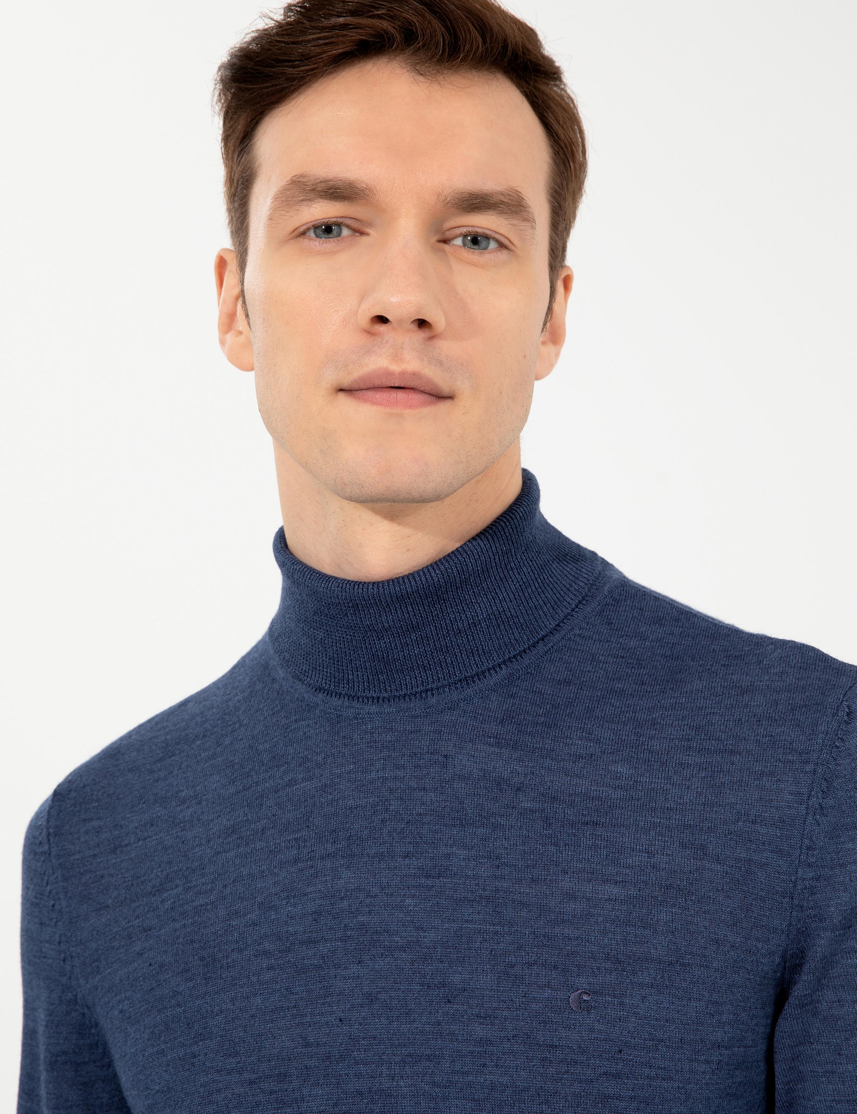 İndigo Slim Fit Balıkçı Yaka Basic Triko Kazak - 50227794092