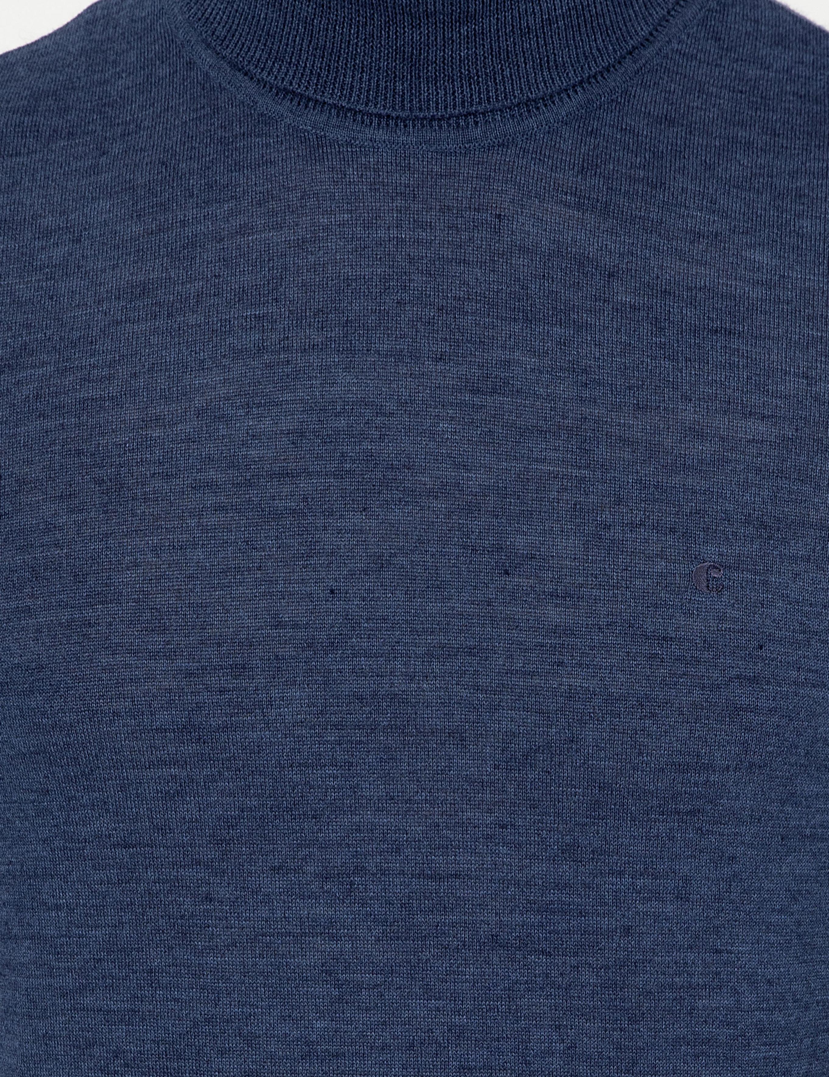 İndigo Slim Fit Balıkçı Yaka Basic Triko Kazak - 50227794092