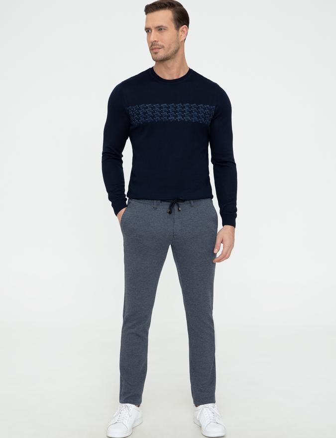 Lacivert Slim Fit Chino Pantolon