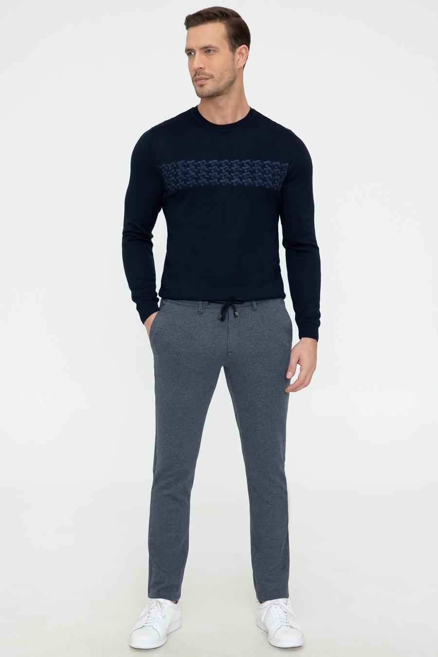 Lacivert Slim Fit Chino Pantolon - 50242626128