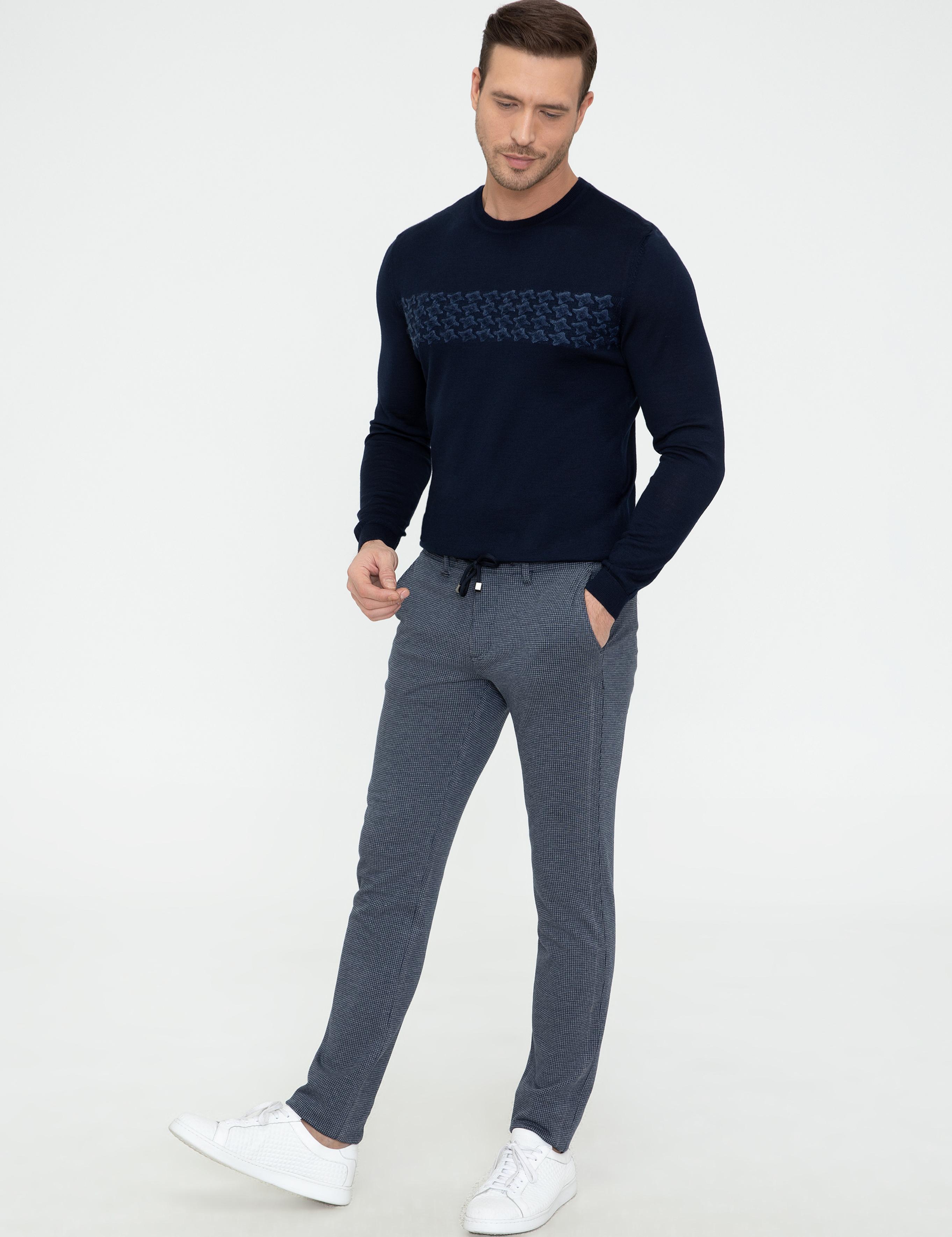 Lacivert Slim Fit Chino Pantolon - 50242626128