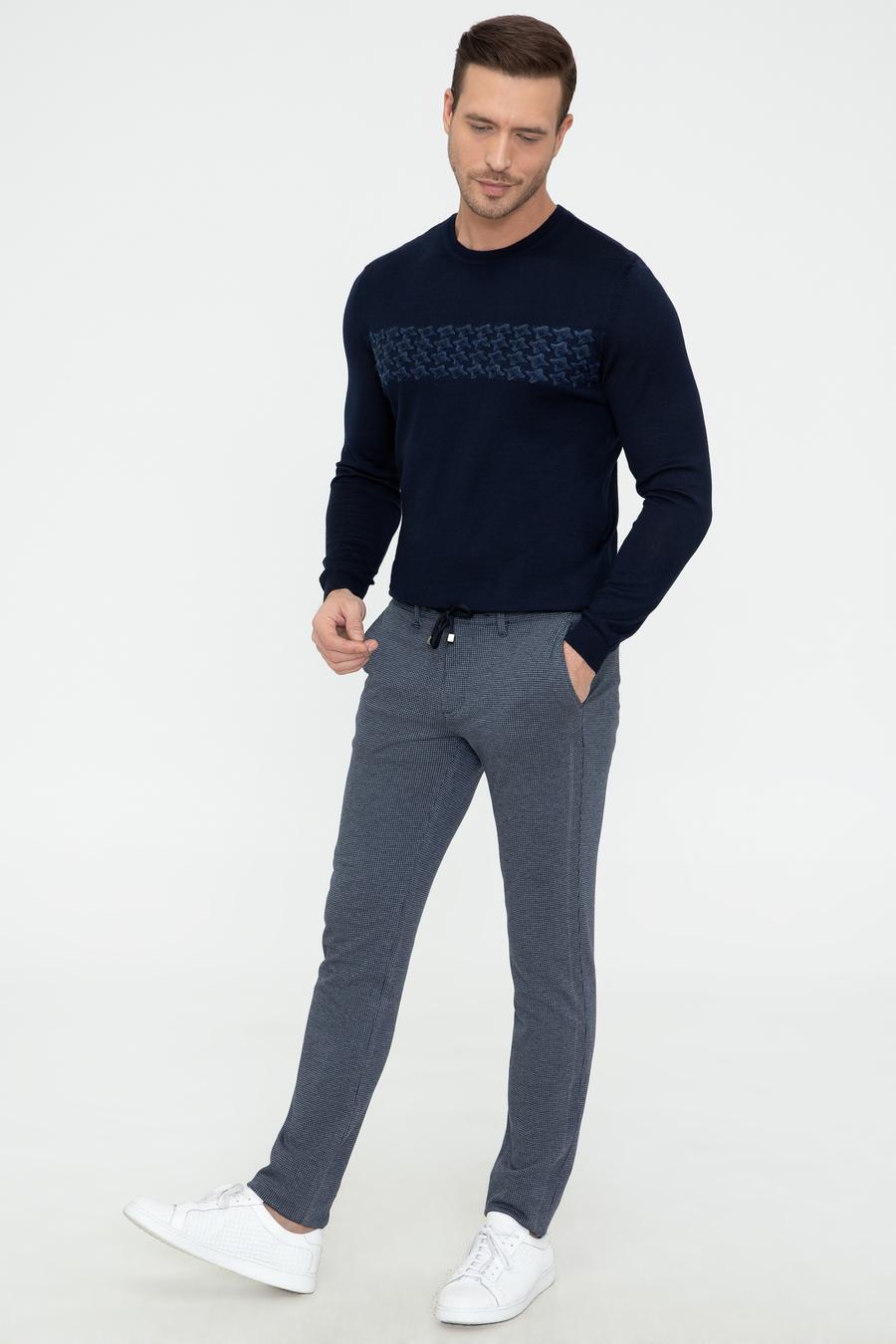 Lacivert Slim Fit Chino Pantolon - 50242626128