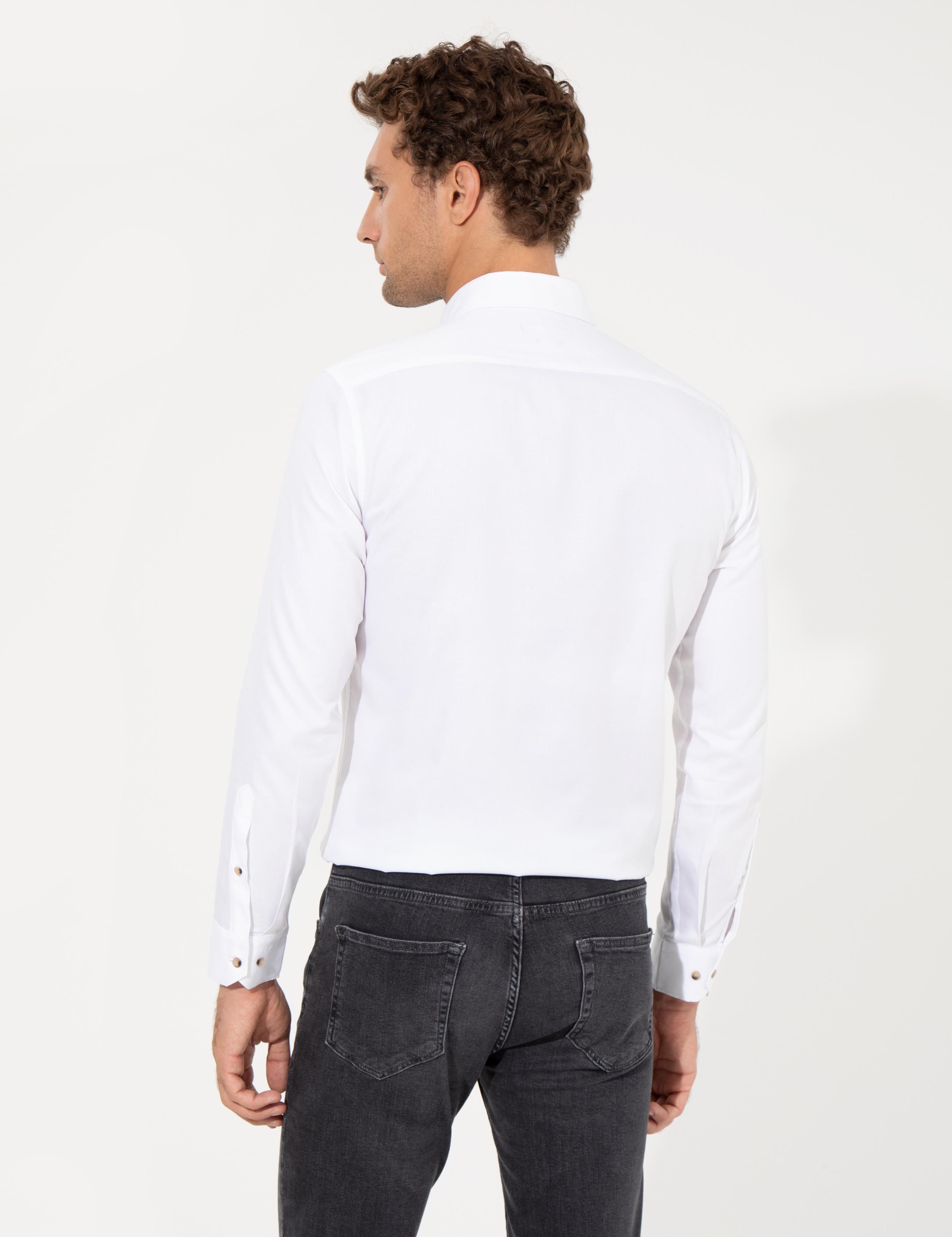 Beyaz Slim Fit Uzun Kollu Gömlek - 50250841135