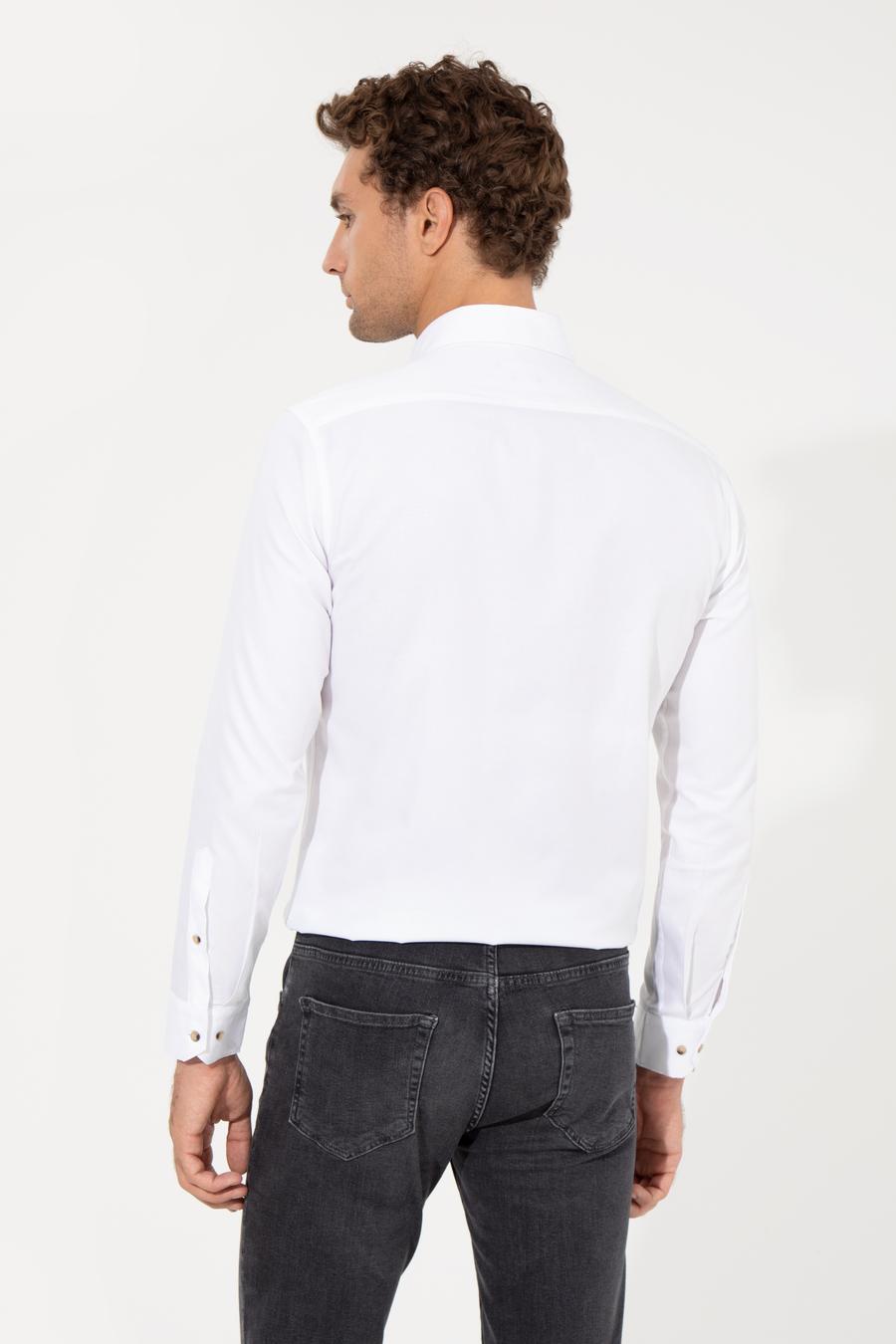 Beyaz Slim Fit Uzun Kollu Gömlek - 50250841135