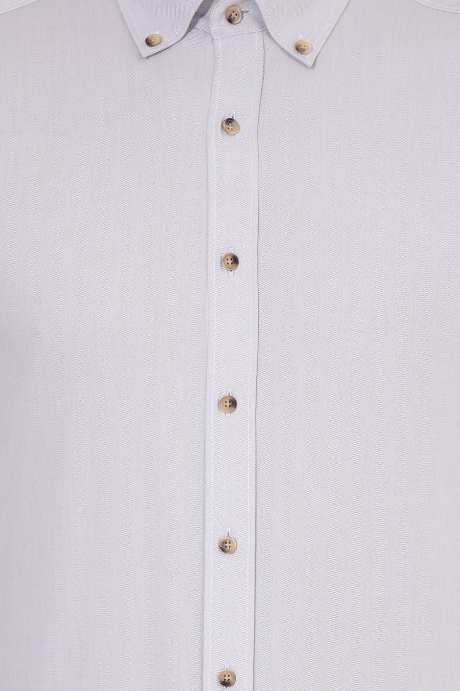 Bej Slim Fit Uzun Kollu Gömlek - 50250841157