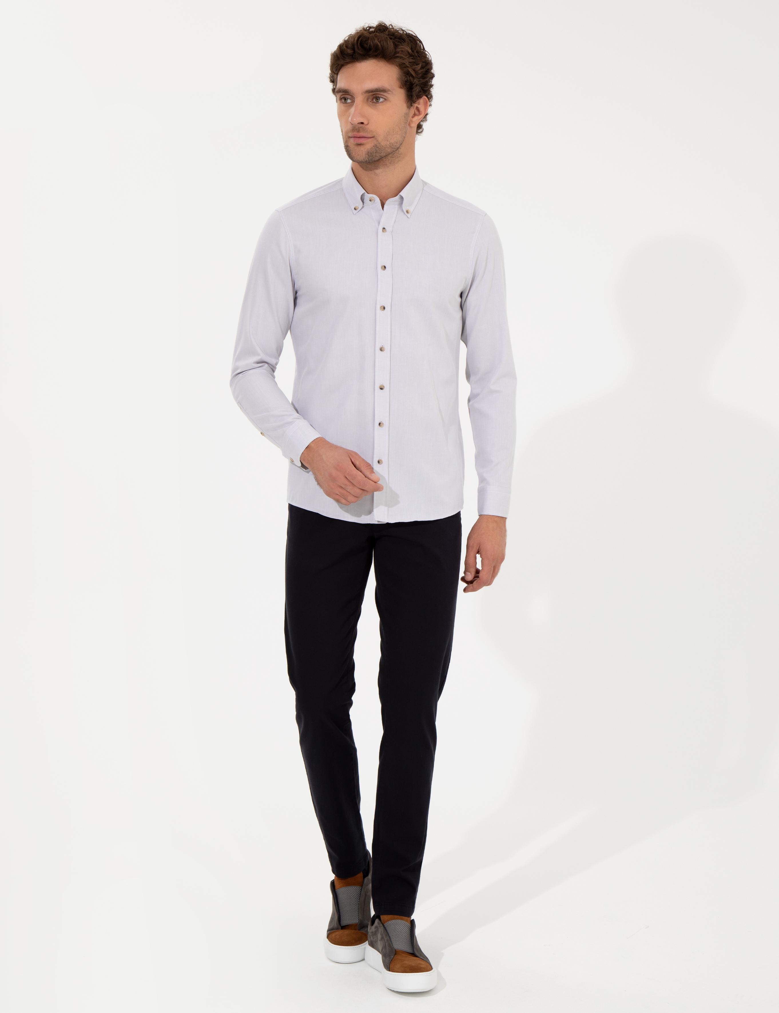 Bej Slim Fit Uzun Kollu Gömlek - 50250841157